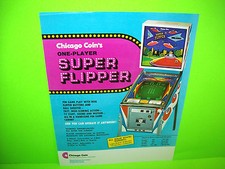 Super Flipper 1975 originale NOS 1° video flipper volantino moneta Chicago