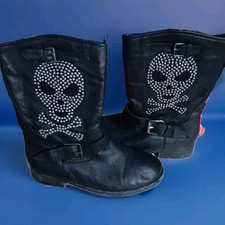 Stivali  Scarpe Donna Borchiati Teschio N38 Cowboy Usati Poco Grunge Rock 