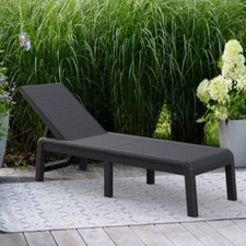 Lettino sdraio da giardino pieghevole grafite resina per esterno da scontare