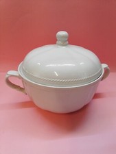 TOGNANA MARINA ZUPPIERA PORCELLANA BIANCA DA PORTATA FORNO MICROONDE 23,5 CM. 