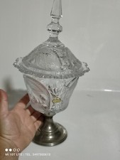 VINTAGE PREZIOSA COPPA PORTA bon bon CRISTALLO MOLATO