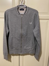 Fred Perry Felpa Zip Uomo,taglia M,colore grigio chiaro,misto cotone.Ottime cond