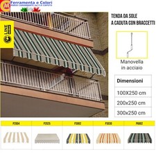 TENDA DA SOLE a Caduta Per Balcone Da Esterno Telaio Alluminio Bianco MIX MISURE
