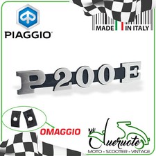 TARGHETTA LATERALE COFANO SCRITTA STEMMA FREGIO P200E PER VESPA PX 200 1977-1982