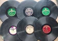 6 DISCHI A 78 GIRI DAL 1946 AL 1954 USATI E SENZA COPERTINE .