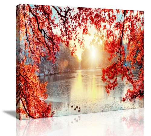 Quadro tela 80x60 lago - lago, e