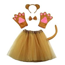 Set Costume Orso x Bimba Tutu Cerchietto guanti papillon coda Carnevale L.6326