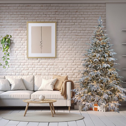 Albero natale innevato pvc - natale, pe+pvc