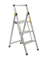 SGABELLO SCALA SCALETTA IN ALLUMINIO COMPATTA 3 GRADINI "MINI SLIM STEP ALU" MAU