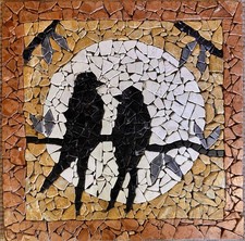 RONDINI CON LA LUNA a MOSAICO