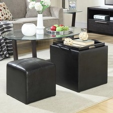 Set 2 Pouf Poggiapiedi in