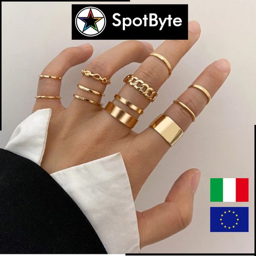 Set anelli donna - 10, dorati