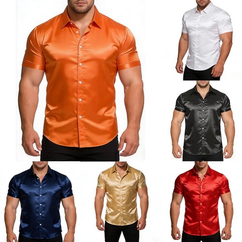 Camicia elegante uomo raso