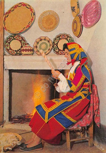 Cartolina costumi tradizionali - cartolina,