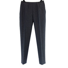 Hose Grau N8 MILANO Damen Stoffhose Slim Cropped Wolle Elegant DE 32 XXS Neu