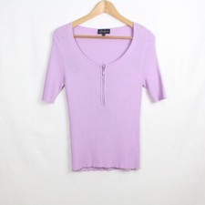 T-shirt a coste Luisa Spagnoli viola taglia L da donna