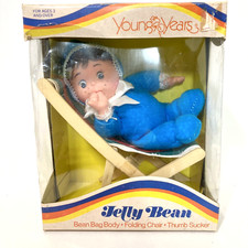 Bambola Larami Corp giovani anni Jelly Bean 1978 ventosa pollice sedia pieghevole VINTAGE
