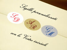 100 SIGILLI partecipazioni nozze per BUSTE con INIZIALI!! SPEDIZIONE GRATIS!!! 