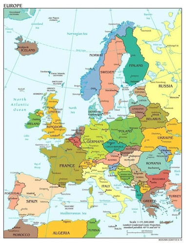 Mappa politica europa - mappa,