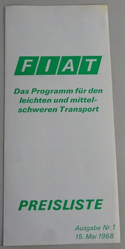 Listino prezzi prospetto fiat - listino, prezzi/prospetto