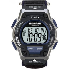 Timex T5K198, Orologio "Ironman Triathlon" 30 Giri Nylon, Shock, Indiglo, Sveglia, NUOVO