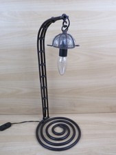 vecchia LAMPADA DA TAVOLO STILE LIBERTY FERRO BATTUTO art nouveau da tavolo di