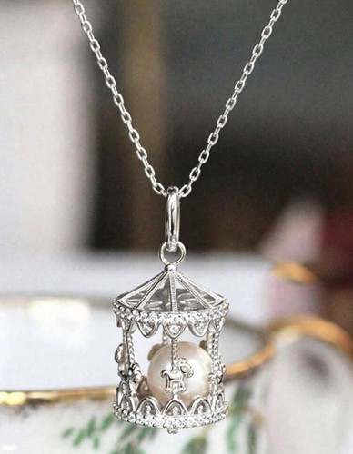 Collana tono argento gabbia - , di