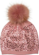 Cuffia in maglia fine con pon