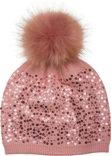 Cuffia maglia fine con pon - fine,