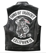 Giacca Moto Sons of Anarchy Uomo Biker Vera Pelle Stile Club