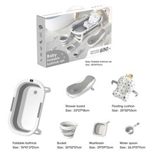 Set Vasca da Bagno Pieghevole per Bambini - Kit da Bagno Multifunzione 6 in 1