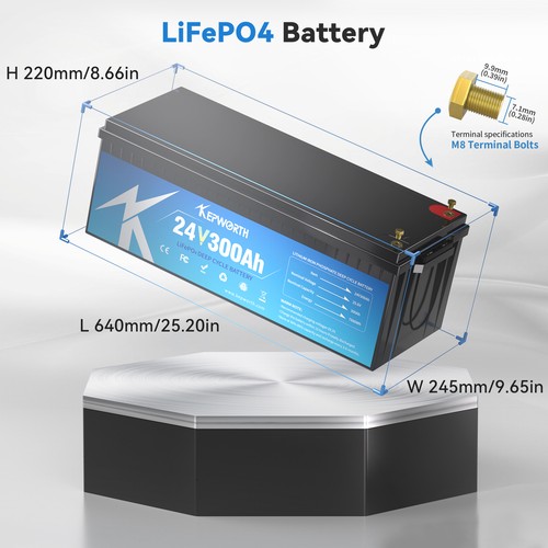 Lifepo4 24v 300ah batteria - 24v,
