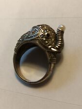 ANELLO ARGENTO ELEFANTE RUBINI