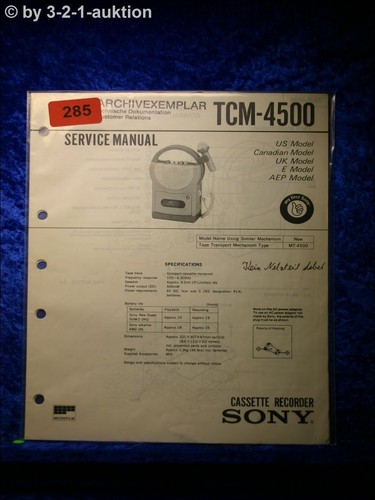 Manuale servizio sony - manuale, tcm