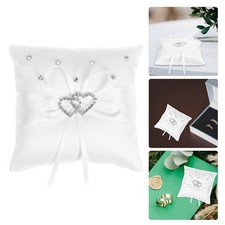 Cuscino Porta Matrimonio Cuscino Doppio Cuore Nastro Raso Bianco