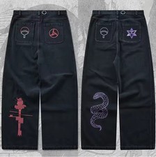 Jeans Baggy Y2K Uomo Donna Anime Naruto Sasuke Itachi Harajuku Hip Hop Streetwea