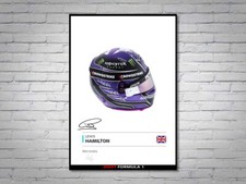 Poster firmato casco Lewis