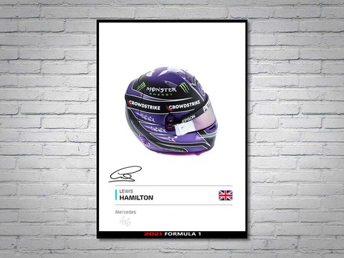 Poster firmato casco lewis - poster,