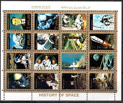 Feuille timbres ajman 1973 - 16,