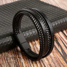 Bracciale in Pelle Con Perline