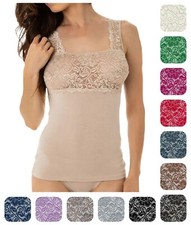 Top Sotto giacca modal pizzo donna Tramonte Canottiera Canotta spalla larga T798