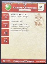 D&D~VALENAR COMMANDER~21/60~ABERRATIONS~MINIATURES CARD~WIZARDS