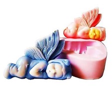 Stampo Silicone Bimbo Angelo Ali di Farfalla Sapone Resina Gesso Uso L.21343