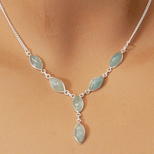 Acquamarina argento collana - argento,