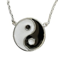 Yin Yang  .925 Silver Enamel