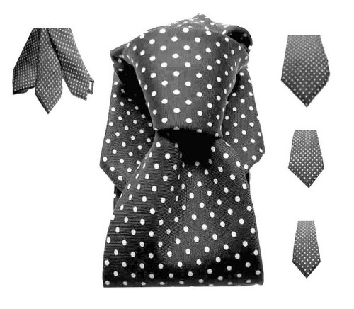 Cravatta nera pois bianchi - a,