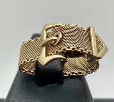 ANELLO DONNA ORO GIALLO 18KT 750 CINTURINO MAGLIA MILANO 18CT USATO FIBBIA D'ORO