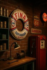 Automobilia Galleggiante Gonfiabile Pubblicitario Anni 60 Fina OIL Vintage Raro