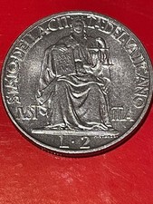 VATICAN 2 Lire Coin 1942 POPE