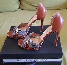 Sandali donna con tacco, pelle e pitone, Paul & Betty, N.41